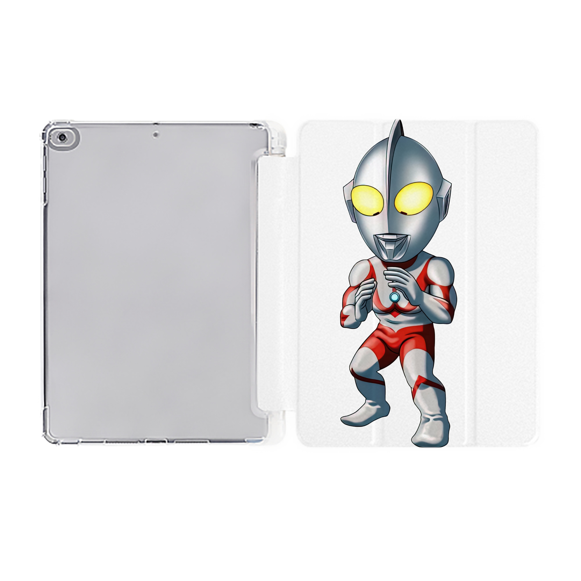 （画像用） ウルトラマン Ultraman IPad ケース ペン収納付き 三つ折りスタンド PUレザー×シリコン 対応機種9.5/10.5/10.9インチ